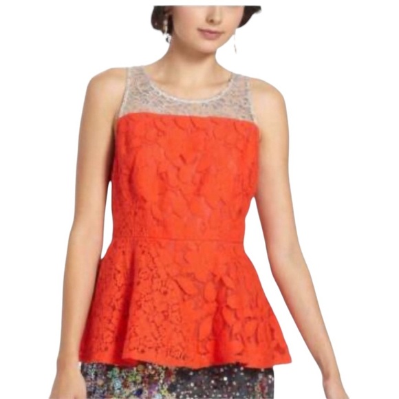 Anthropologie Moulinette Soeurs Lace Peplum Blouse - Picture 1 of 7